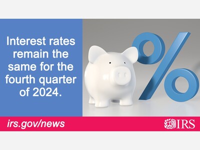 IRS Interest rates remain the same for fourth quater of 2024