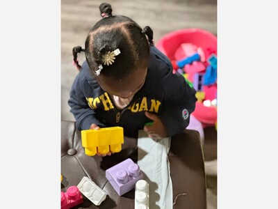 Ypsilanti STEM Adventure Program Youngest student 18 month old Gabrielle Green