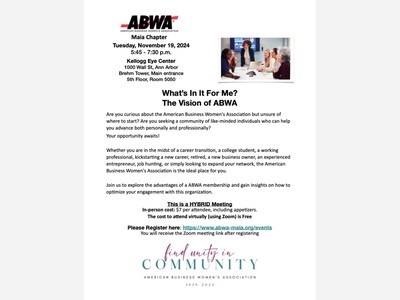 ABWA Maia Chapter  What's In It For Me? The Vision of ABWA
