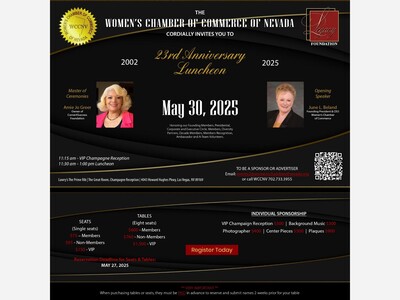 Celebrate Navada Women's Chamber of Commerce 23rd Anniversary Luncheon May 30th 