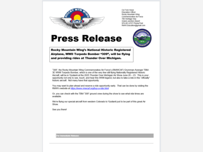 Press Release re Thunder Over Michigan